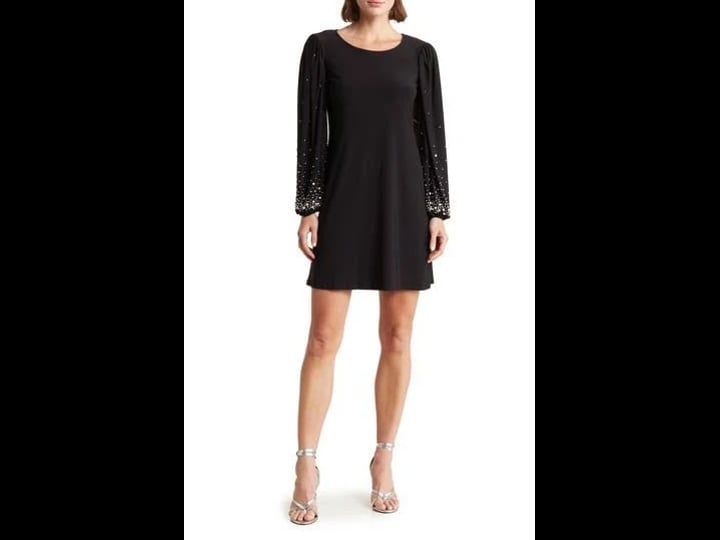 tash-and-sophie-faux-pearl-long-sleeve-cocktail-minidress-in-black-at-nordstrom-rack-size-x-small-1