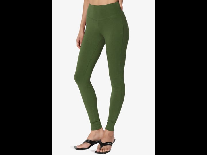 themogan-s3x-wide-waistband-cotton-full-length-ankle-leggings-for-everyday-m-army-green-1