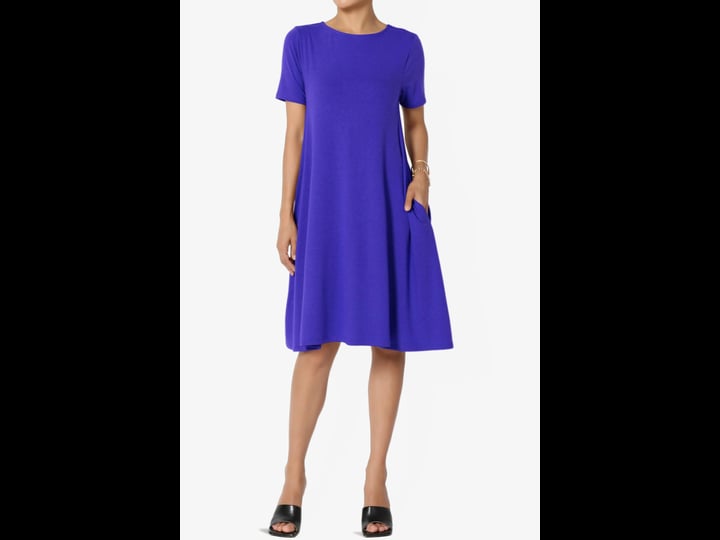 themogan-short-sleeve-boat-neck-knee-length-pocket-a-line-swing-t-shirt-dress-s-bright-blue-1