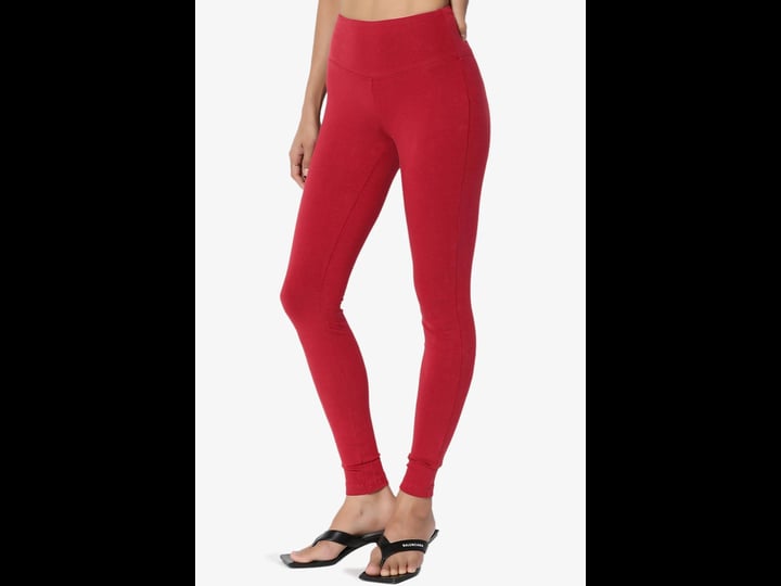 themogan-womens-plus-wide-waistband-cotton-compression-full-length-ankle-leggings-size-1xl-red-1