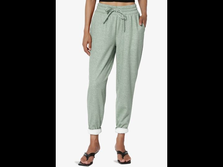 themogan-womens-s3x-casual-melange-fleece-elastic-drawstring-high-waist-jogger-pants-size-small-gree-1