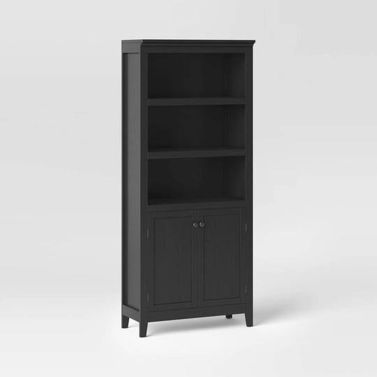 threshold-carson-shelf-bookcase-with-doors-black-1