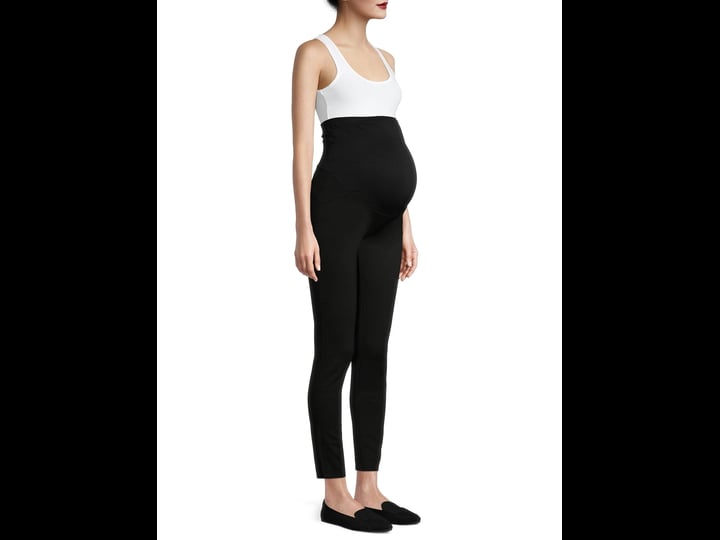 time-and-tru-maternity-ponte-knit-leggings-with-full-panel-infant-girls-size-xl-black-1