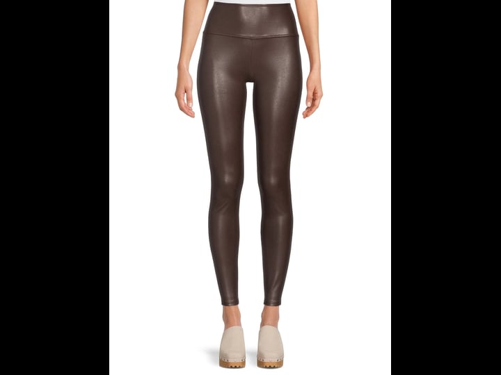 time-and-tru-womens-faux-leather-leggings-brown-size-large-12-15