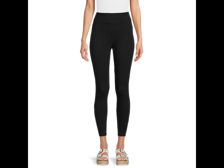 time-and-tru-womens-high-rise-ankle-knit-leggings-size-large-black-1