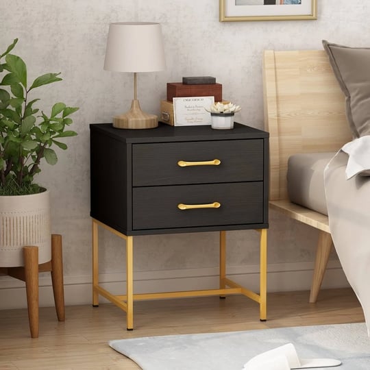 timechee-nightstand-bedside-table-2-drawer-black-with-glden-metal-base-2-drawer-1