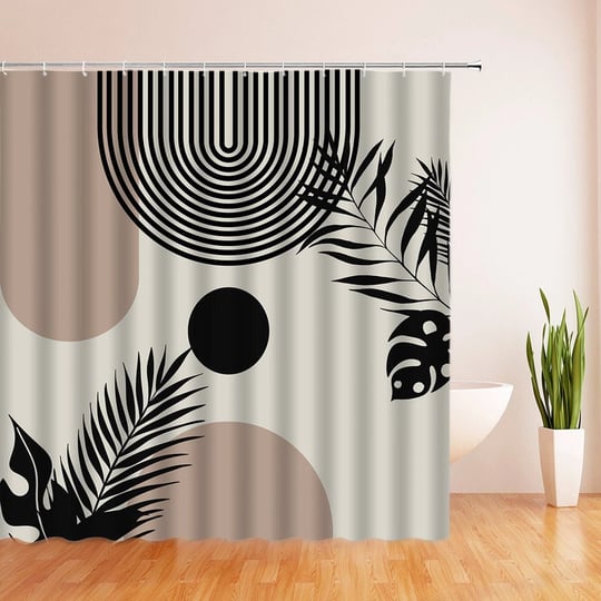 tinloen-black-boho-mid-century-shower-curtain-modern-minimalist-geometric-abstract-sun-rainbow-arch--1