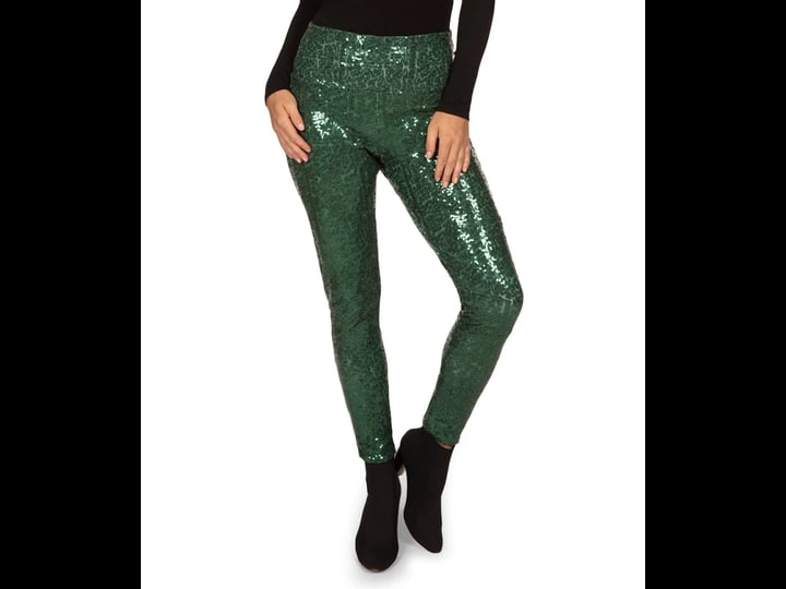 tipsy-elves-dark-green-sequin-high-waisted-leggings-size-medium-1