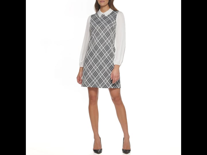 tommy-hilfiger-chiffon-collared-long-sleeve-plaid-knit-shift-dress-9
