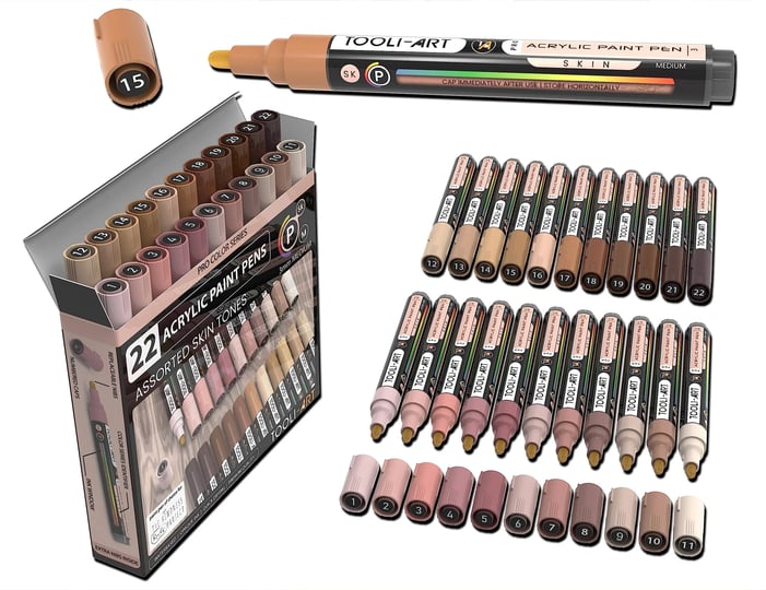 tooli-art-22-acrylic-paint-markers-paint-pens-pro-color-series-set-3mm-medium-tip-for-rock-painting--1