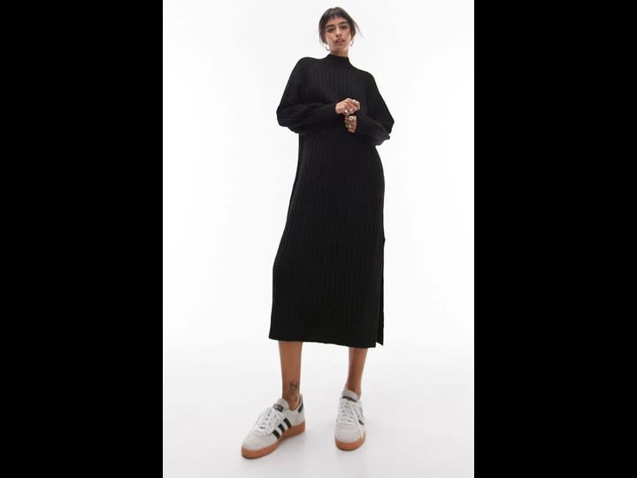 topshop-knit-high-neck-wide-rib-midi-dress-in-black-1