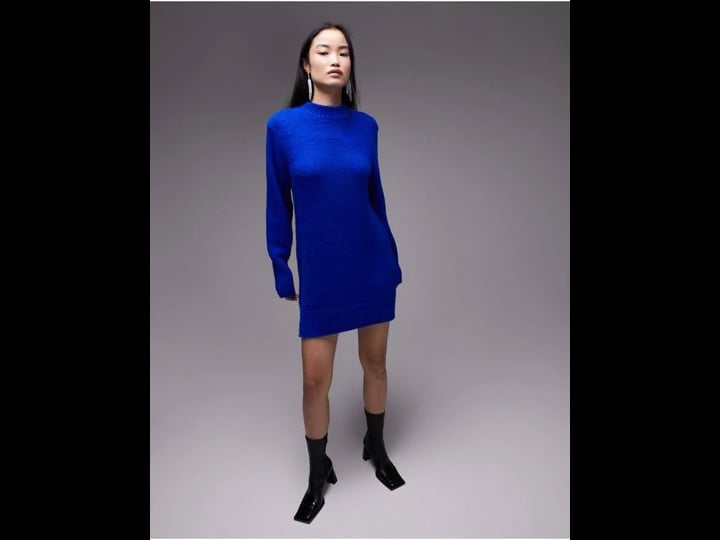 topshop-knitted-crew-neck-dress-in-cobalt-blue-1