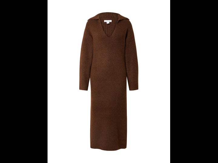 topshop-long-sleeve-maxi-sweater-dress-in-brown-1