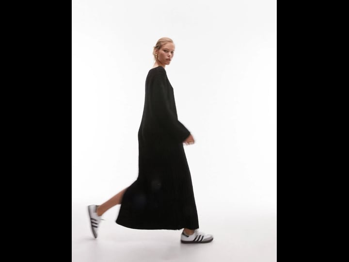 topshop-long-sleeve-rib-boucl--sweater-dress-in-black-1