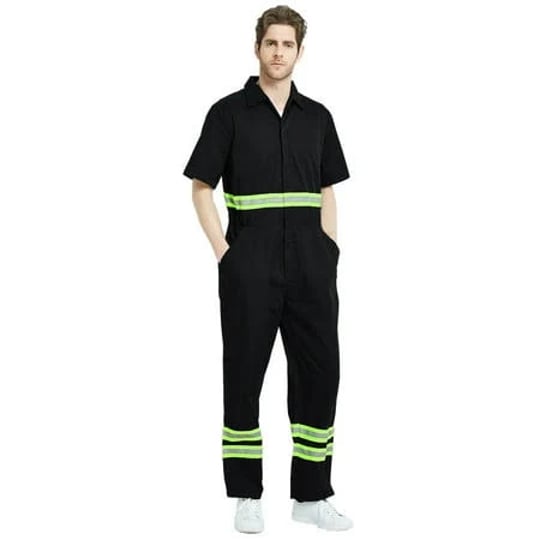 toptie-short-sleeve-coverall-safety-enhanced-visibility-striped-one-piece-jumpsuit-black-s-regular-m-1