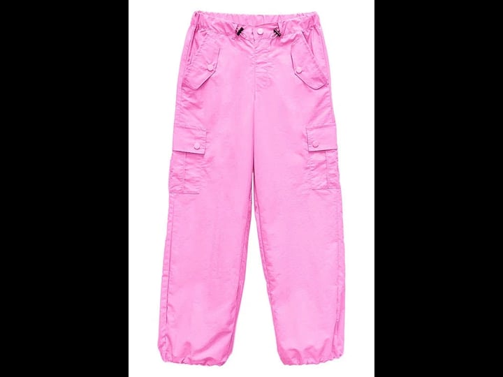 tractr-kids-parachute-cargo-pants-in-neon-pink-1