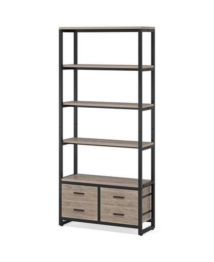 tribesigns-gold-bookshelf-70-9-tall-white-and-gold-etagere-bookcase-with-4-drawers-grey-and-black-1