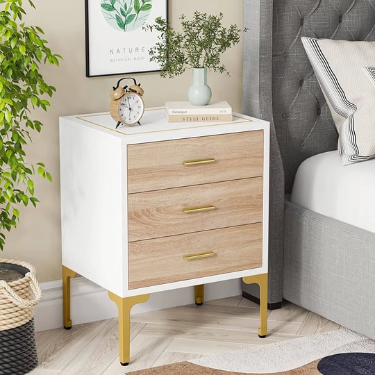 tribesigns-modern-3-drawers-night-stands-with-storage-large-bed-side-desk-gold-square-side-top-1