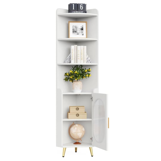 tribesigns-white-and-gold-metal-6-shelf-corner-bookcase-with-doors-15-75-in-w-x-73-22-in-h-x-15-75-i-1