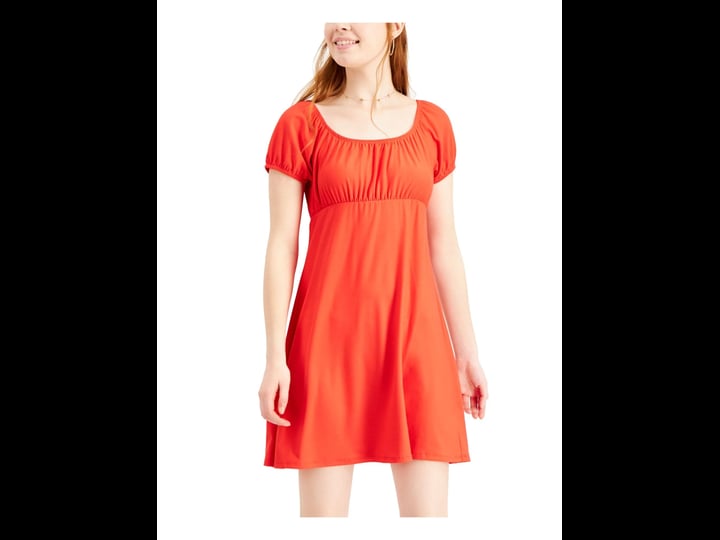 ultra-flirt-womens-juniors-ribbed-babydoll-fit-flare-dress-red-xs-1