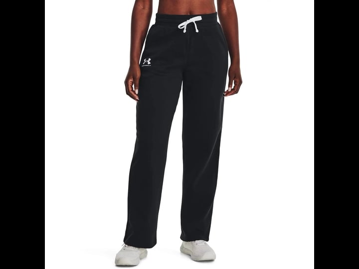 under-armour-womens-rival-fleece-pant-small-black-white-1