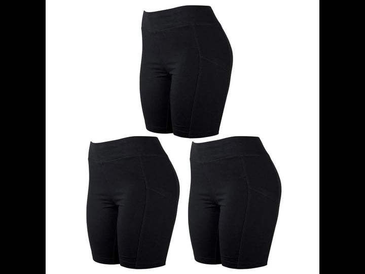 unihosiery-3-pk-womens-cotton-jersey-biker-shorts-leggings-w-pockets-yoga-sports-black-s-size-small-1