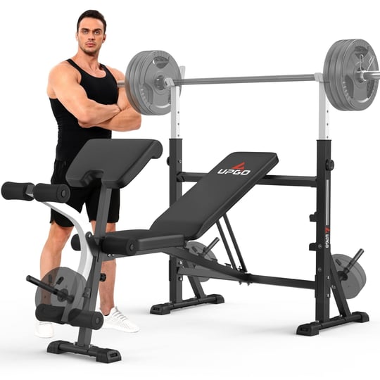 upgo-standard-weight-bench-bench-press-set-with-preacher-curl-pad-and-leg-developer-for-home-gym-ful-1