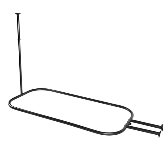 utopia-alley-hp2bk-26-x-54-in-aluminum-hoop-shower-rod-with-ceiling-support-for-clawfoot-tub-black-1