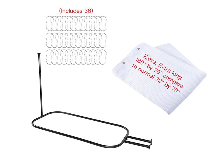 utopia-alley-hp9bk-46-x-22-in-rustproof-aluminum-hoop-oval-shower-rod-with-ceiling-support-for-clawf-1