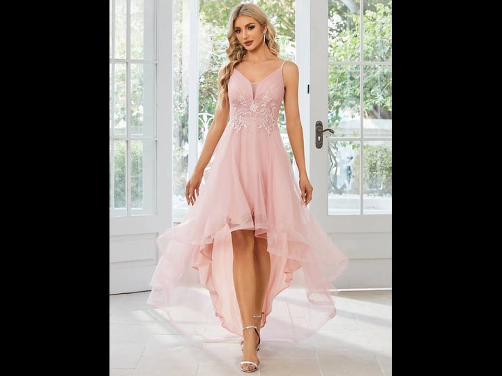 vampal-pink-appliques-wholesale-prom-dresses-high-low-mesh-1