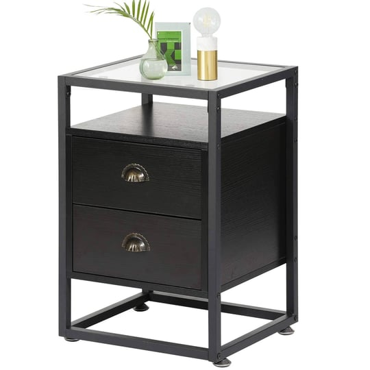 vecelo-modern-side-nightstand-tempered-glass-end-table-cabinet-with-drawers-and-rustic-shelf-decorat-1