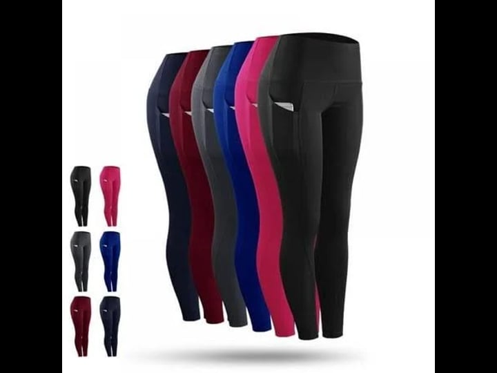 velocity-clearance-women-stretch-comprion-sportswear-casual-leggings-pants-with-pocket-blue-l-womens-1