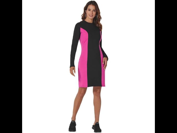 vevo-active-womens-colorblock-athletic-dress-xl-womens-black-bright-magenta-1