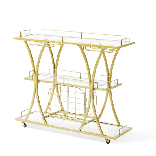 vevor-bar-cart-gold-3-tiers-home-bar-serving-cart-on-lockable-wheels-with-tempered-glass-shelves-gua-1