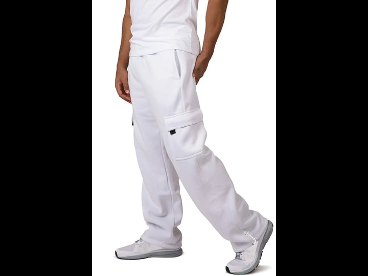 vibes-mens-white-fleece-cargo-pants-relax-fit-open-bottom-drawstring-size-large-1