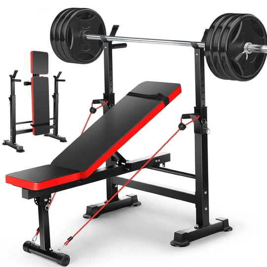 vibespark-adjustable-weight-bench-600lbs-4-in-1-foldable-workout-bench-set-with-barbell-rack-resista-1