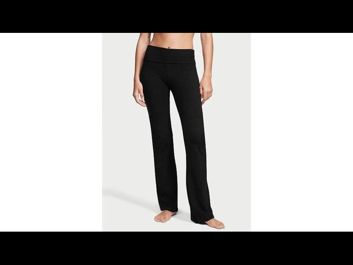 victorias-secret-pure-black-flare-yoga-foldover-leggings-s-1
