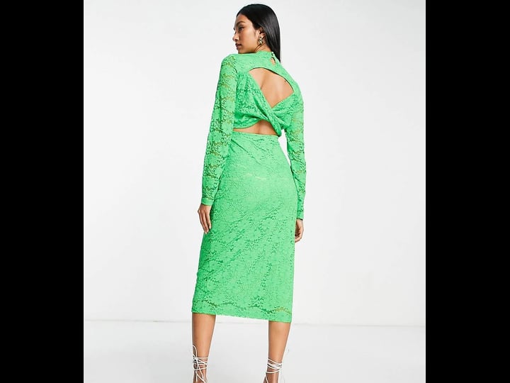 vila-exclusive-lace-midi-dress-with-cut-out-twist-back-in-bright-green-1