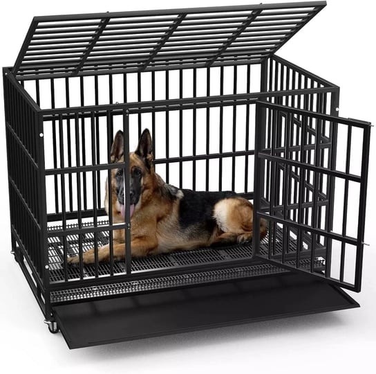 vitesse-heavy-duty-indestructible-high-anxiety-dog-crate-cage-for-outdoor-and-indoor-with-removable--1