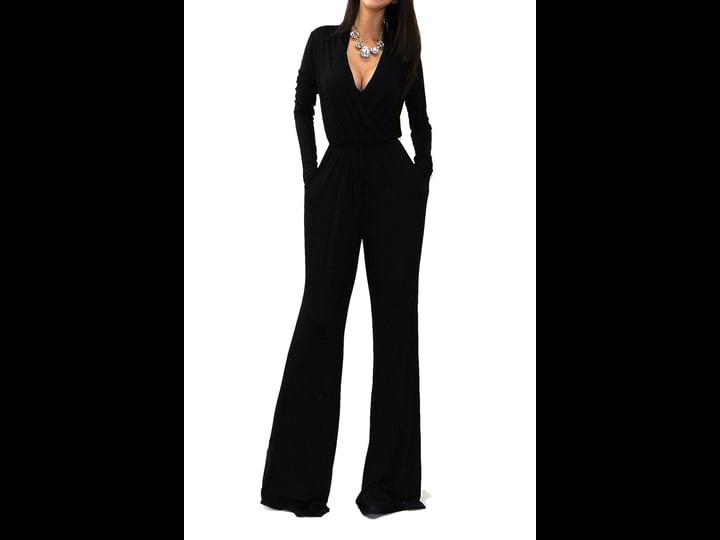 vivicastle-womens-usa-sexy-wrap-top-wide-leg-long-sleeve-cocktail-knit-jumpsuit-medium-black-1
