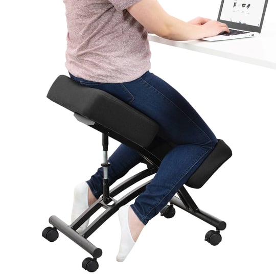 vivo-kneeling-chair-with-wheels-adjustable-ergonomic-stool-for-home-black-1