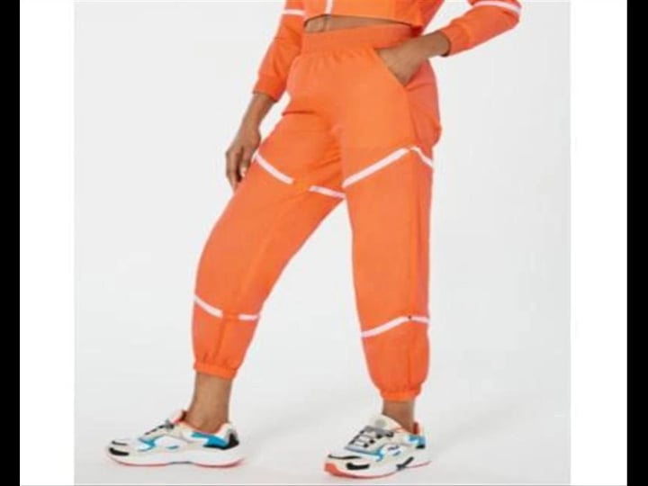 waisted-womens-zippered-parachute-pants-orange-size-medium-1