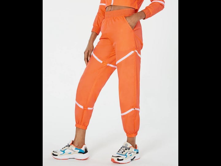 waisted-womens-zippered-parachute-pants-orange-size-small-1