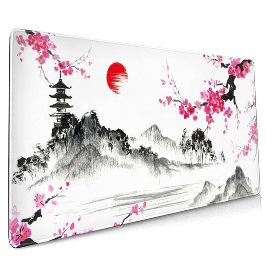 watercolor-sakura-mouse-pad-35-4-x-15-7-inch-japanese-hills-cherry-blossom-extended-large-pink-mouse-1
