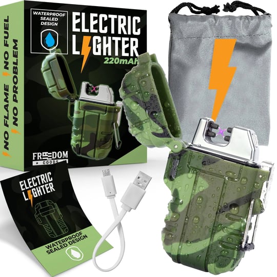 waterproof-lighter-rechargeable-plasma-lighter-flameless-windproof-dual-arc-lighter-survival-lighter-1