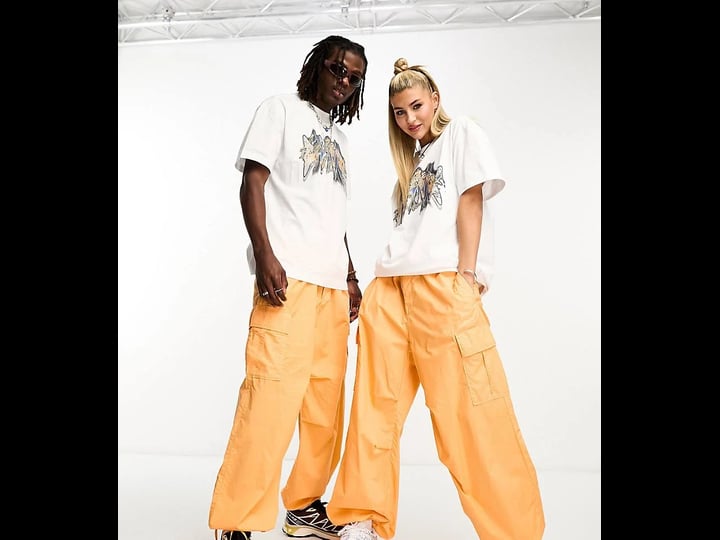 weekday-unisex-parachute-baggy-pants-in-orange-exclusive-to-asos-1