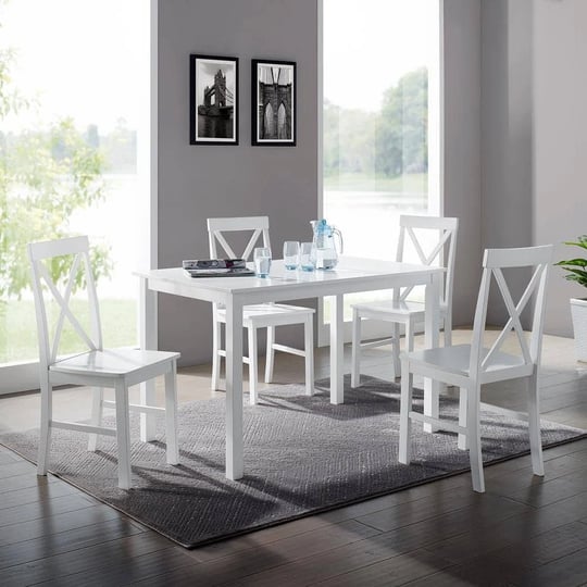 welwick-designs-5-piece-white-solid-wood-farmhouse-dining-set-1
