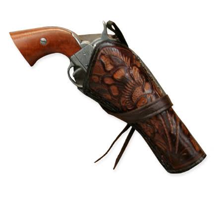 western-holster-rh-cross-draw-two-tone-brown-tooled-leather-old-west-1