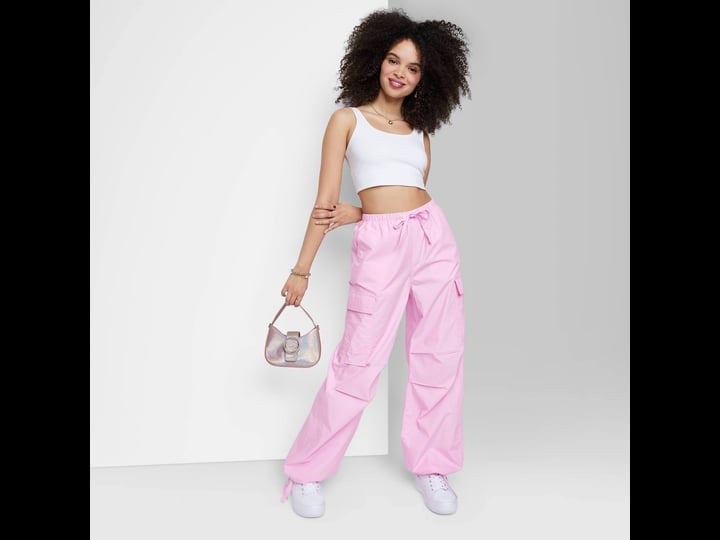wild-fable-womens-low-rise-parachute-cargo-pants-light-pink-size-xs-1