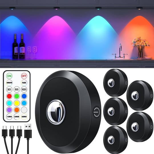 willed-rechargeable-rgb-puck-lights-with-remote-control-1200mah-battery-operated-tap-lights-dimmable-1